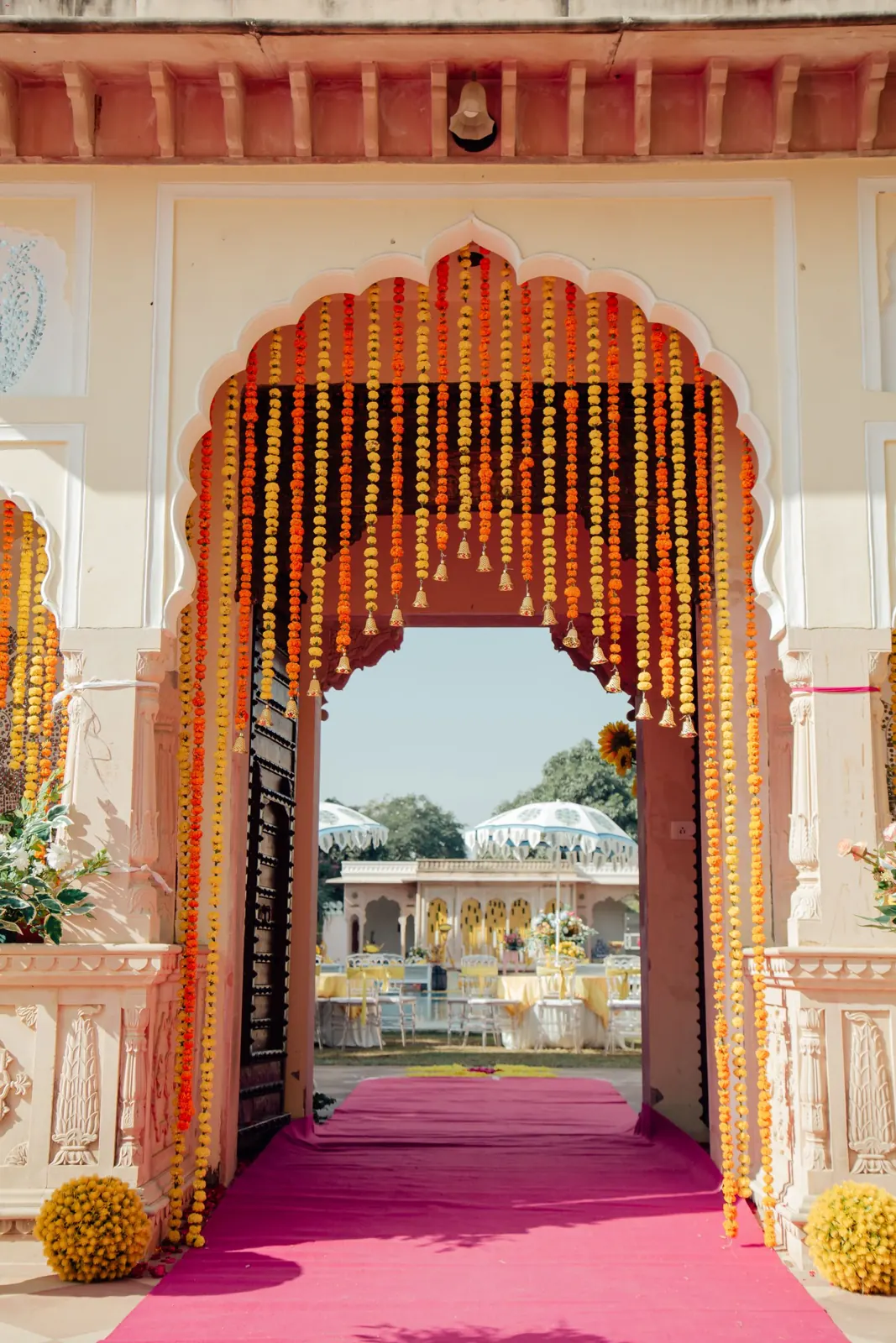 Marigold gate — an AI Photoshoot scene option